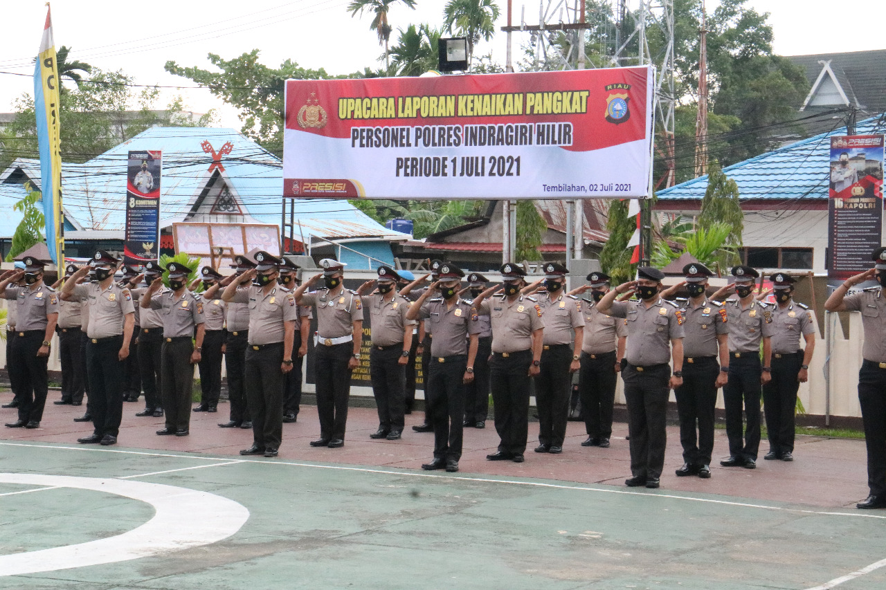 Sebanyak 46 Personil Polres Inhil Mendapat Kenaikan Pangkat