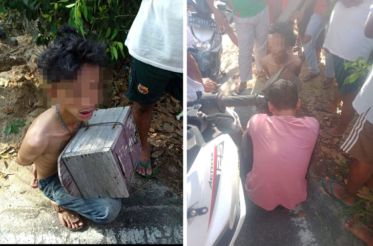Ar saat diamankan warga setempat di Jalan Urung, KM 14 Sawang Selatan
