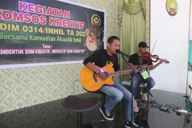 HUT TNI Ke-76, Kodim 0314/Inhil Gelar Komsos Kreatif Bersama Komunitas Akustik