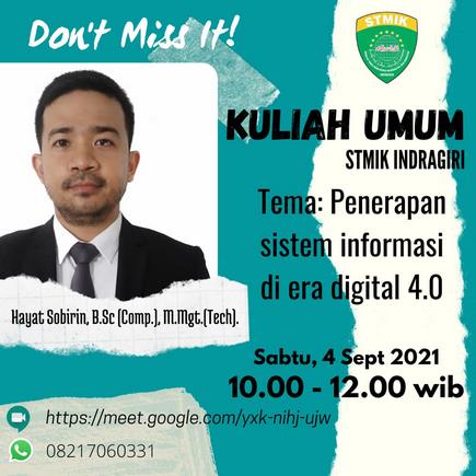 Kuliah Umum STMIK Indragiri