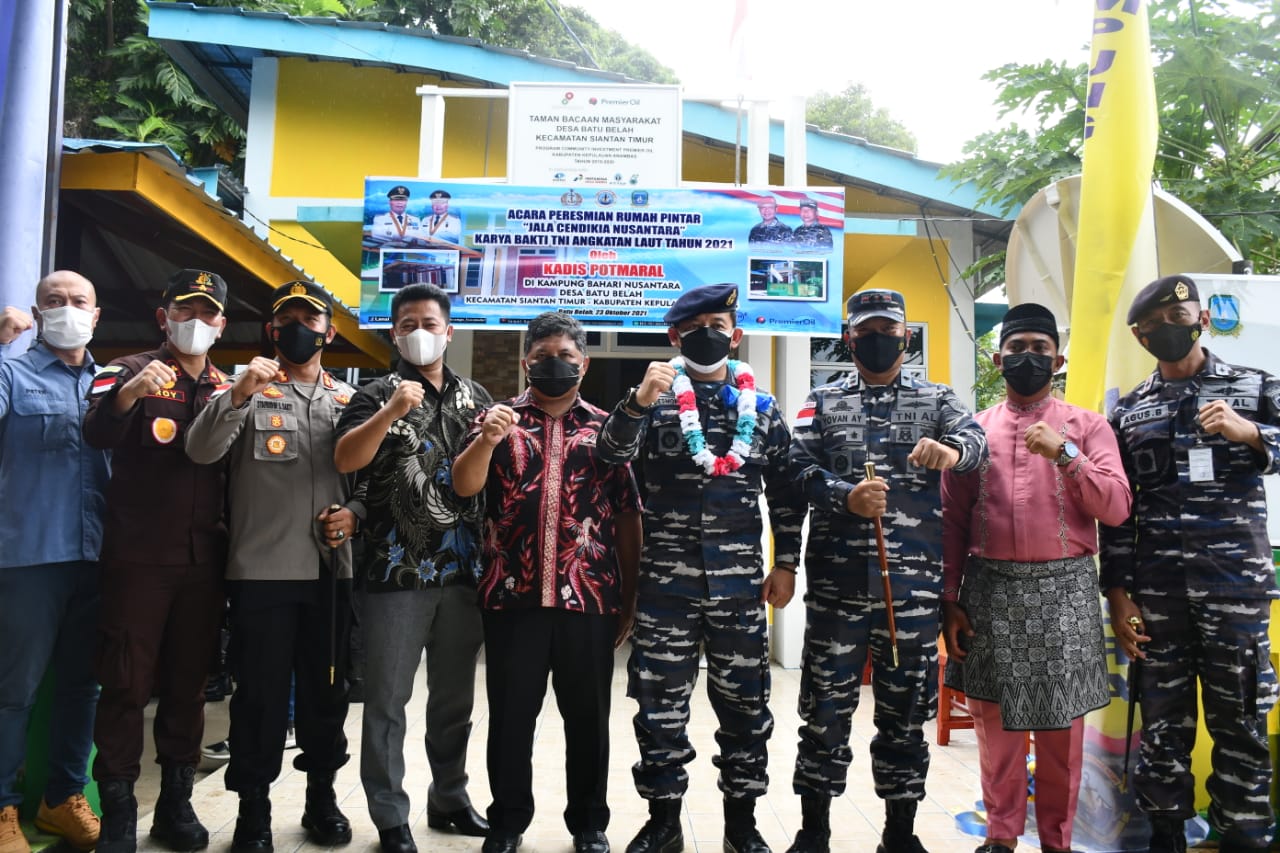 Peresmian Rumpin dan Vaksin Warnai Puncak Bakti TNI AL di Perbatasan