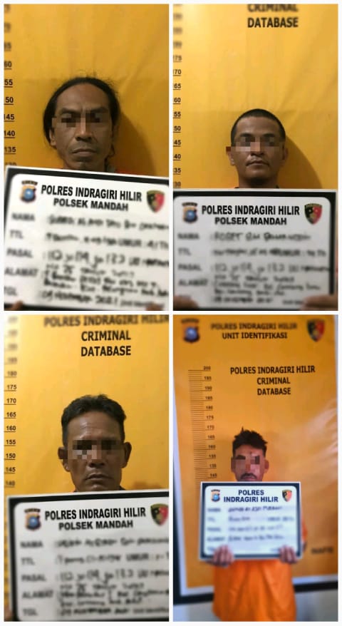 Polisi Amankan 4 Pelaku Transaksi Narkoba Di Desa Bente Kecamatan Mandah