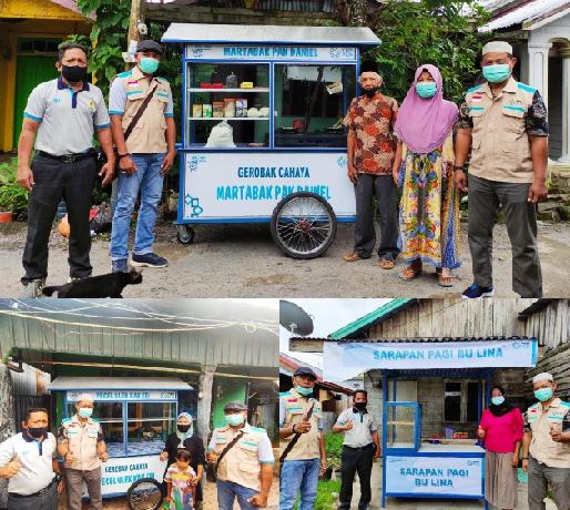 YBM PLN Up3 Rengat Bantu 3 Gerobak Cahaya ke Para Pedagang di Kota Tembilahan