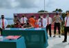 Kapolres Kepulauan Anambas, AKBP Syarifudin Semidang Sakti,S.I.K, saat memberikan keterangan pada konferensi pers di Mako Polres Kepulauan Anambas, Senin (27/12/2021).