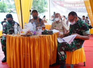 Bupati Asahan didampingi Kapolres Asahan, Danlanal TBA dan Dandim 0208/Asahan siap ikuti arahan dari Kapolri.