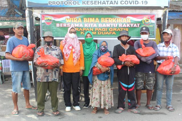 Kodim 0314/Inhil Kembali Bagikan Sarapan Gratis Bagi Kaum Dhuafa