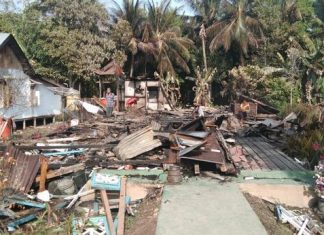 Kondisi rumah yang terbakar di Kelurahan Seberang Tembilahan Barat