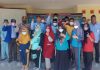 Foto bersama usai vaksinasi, sebelum pengukuhan HNSI