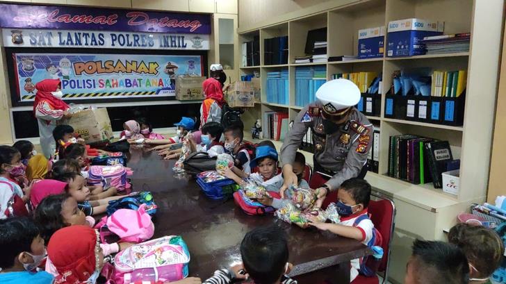 Sat Lantas Polres Inhil Laksanakan Giat Polsanak