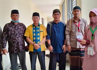 Bupati Asahan yang diwakili Ketua LPTQ Kabupaten Asahan dan Kabag Kesra Setdakab Asahan menyambut kedatangan Kafilah Kabupaten Asahan