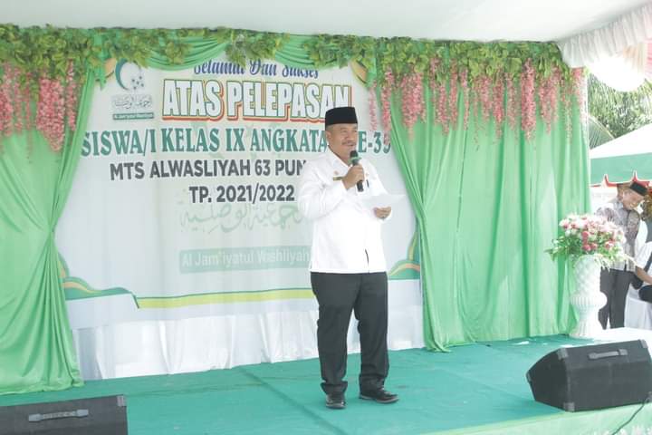 Wakil Bupati Asahan Hadiri Pelepasan Siswa/Siswi kelas IX MTs Al-Washliyah 63 Punggulan