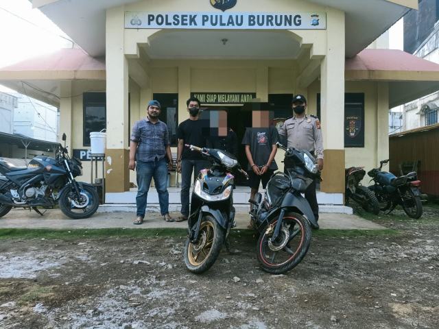 Polsek Pulau Burung Polres Inhil, Bekuk Dua Pria Pencuri Sepeda Motor