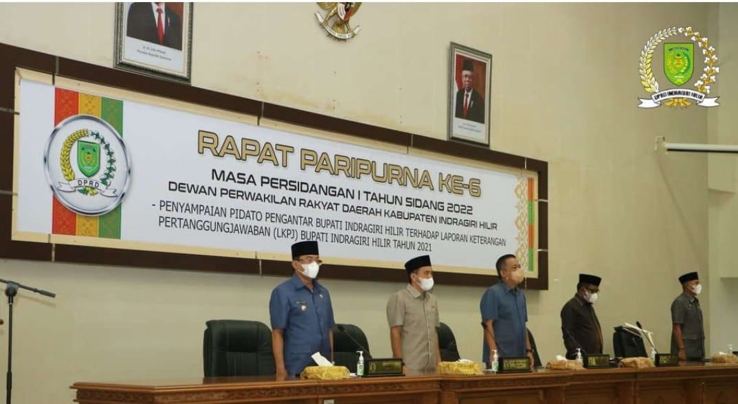DPRD Inhil Gelar Rapat Paripurna Ke-6  Masa Sidang I Tahun Sidang 2022