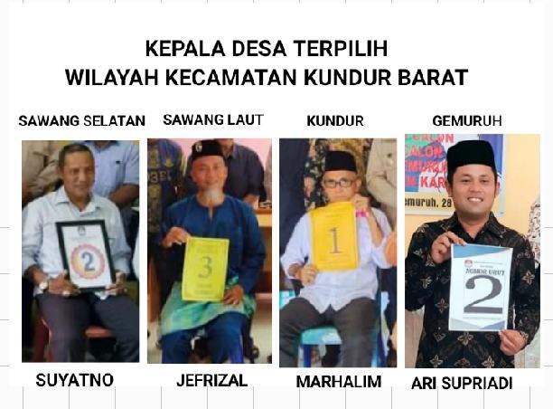 Pemenang Sebagian Besar Wajah Baru Pada Pilkades Serentak Kabupaten Karimun Tahun 2022