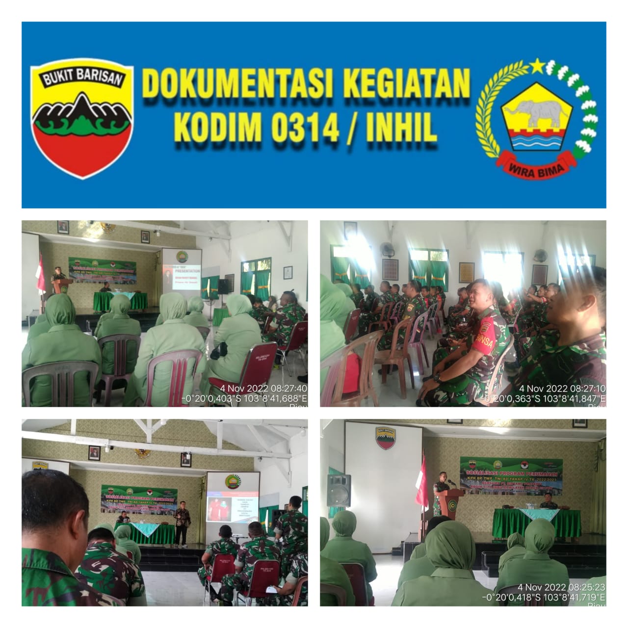 Danramil 06/KTM Bersama 3 Anggotanya Ikuti Sosialisasi Program Perumahan KPR di Makodim 0314/Inhil 