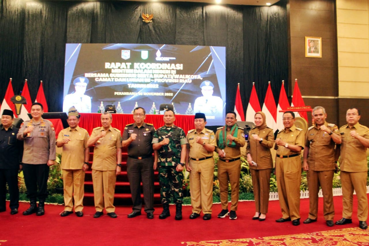 Dihadiri Mendagri, Bupati Inhil H.M Wardan Ikuti Rakor Camat dan Lurah Se-Riau Tahun 2022