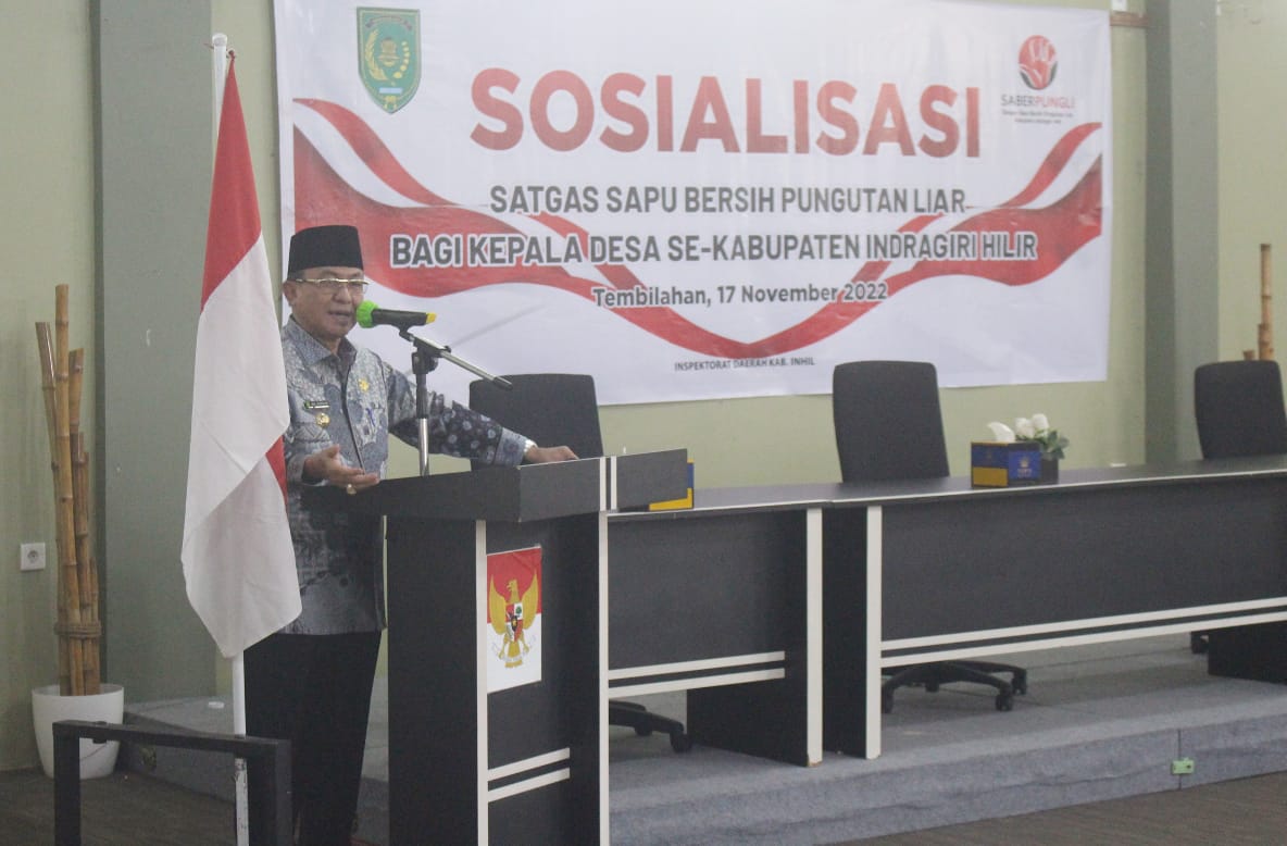 Buka Sosialisasi Satgas Sapu Bersih Pungutan Liar ( Saber Pungli ) Bupati Harapkan Inhil bebas Pungli