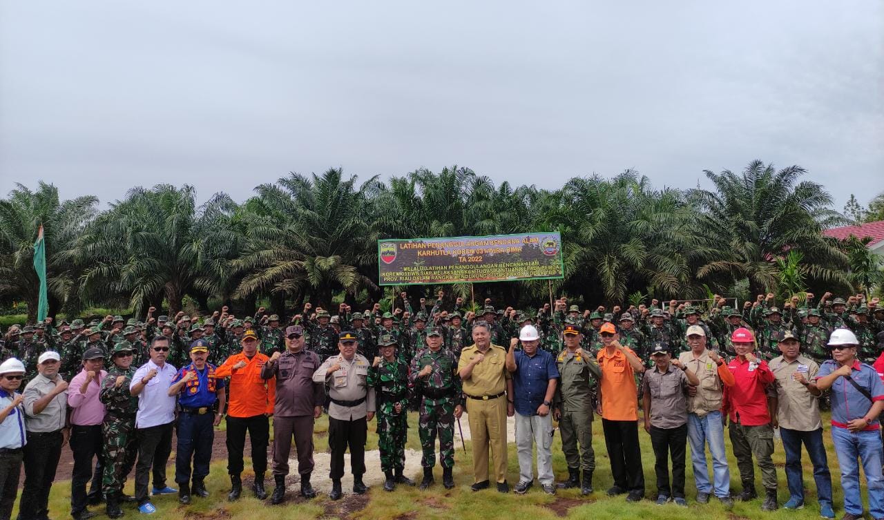 Danrem 031/WB Membuka Latihan Penanggulangan Bencana Karhutla di Kabupaten Indragiri Hilir 