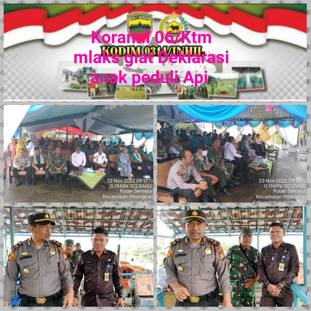 Danramil 06/KTM Diwakili Sertu Jonni Pasaribu Hadiri Deklarasi Sekolah Peduli Api 