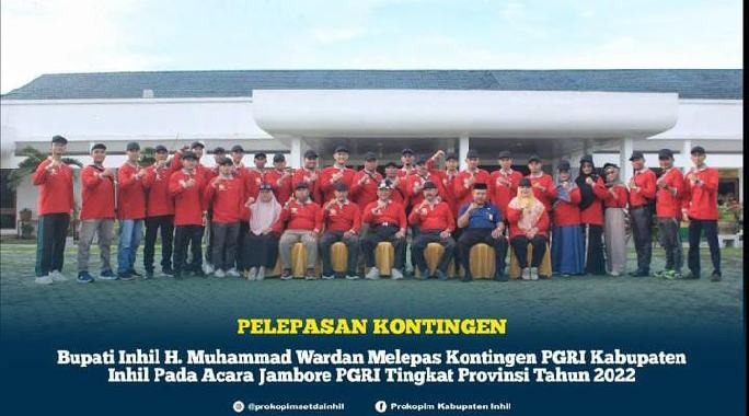 Puncak Peringatan HUT Ke-77 PGRI Dan HGN, Bupati Inhil Lepas Kontingen Jambore Kabupaten Ke Jambore PGRI Provinsi