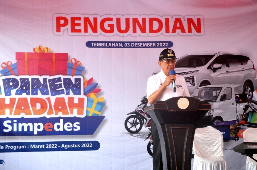 Hadiri Penarikan Undian Pesta Rakya Simpedes Bank BRI Tembilahan, Bupati Inhil Cabut Hadiah Utama 