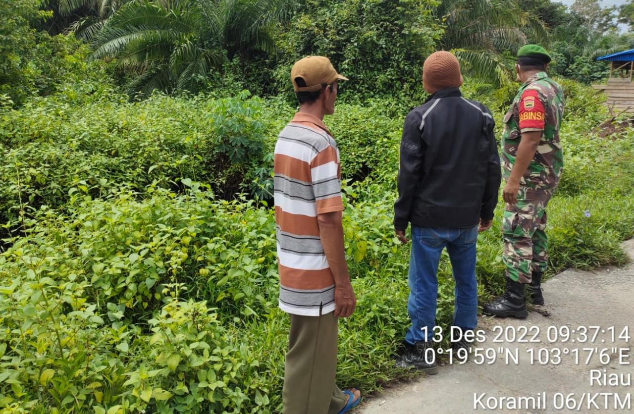 Cegah Karhutla, Babinsa Sumber Sari Jaya Ajak Warga Binaan Lakukan Patroli di Wilayah Rawan
