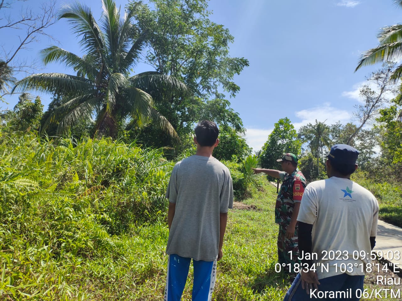 Koptu Al Alim Babinsa Desa Hibrida Mulya Laksanakan Pantauan Karhutla di Wilayah Binaan 