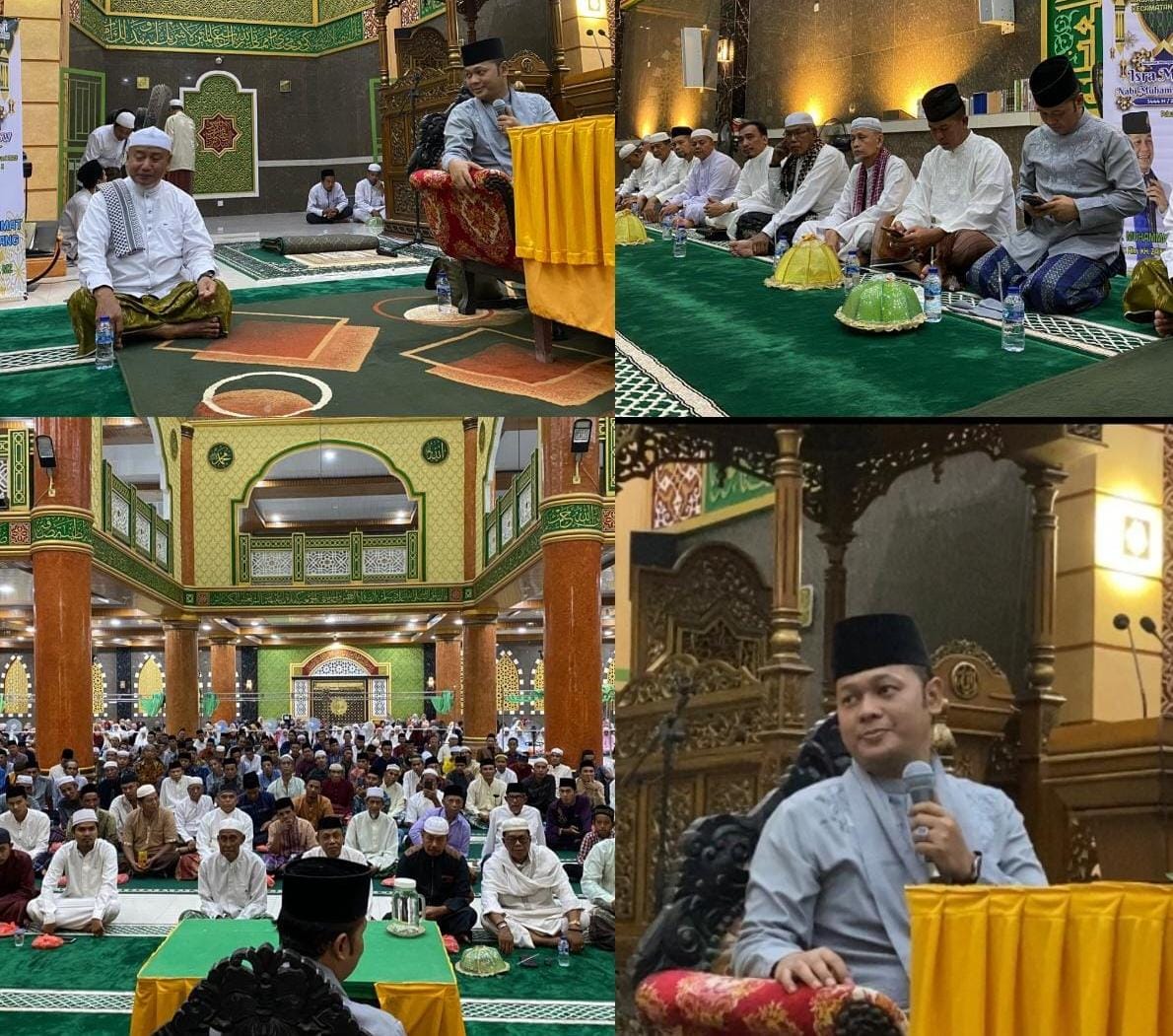 H Ikbal Sayuti Datangkan KH Muhammad Syauqi MZ untuk Memberi Tausiyah Isra Mi’raj di Mesjid Jami’ Pulau Kijang 