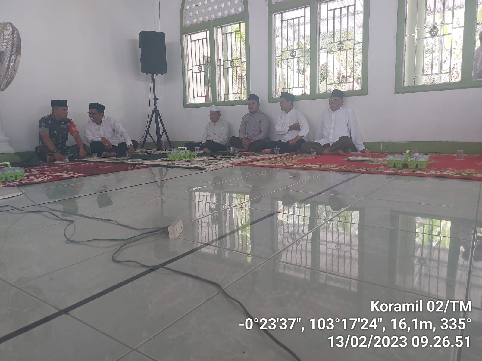 Babinsa Hadiri Undangan Panitia Pelaksana Isra Mi’raj Nabi Besar Muhammad SAW di Mesjid Jami Nurul Jama’ah