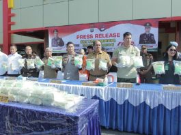 Bupati Asahan Ikuti Press Rilis Pemusnahan Narkoba Seberat 50Kg