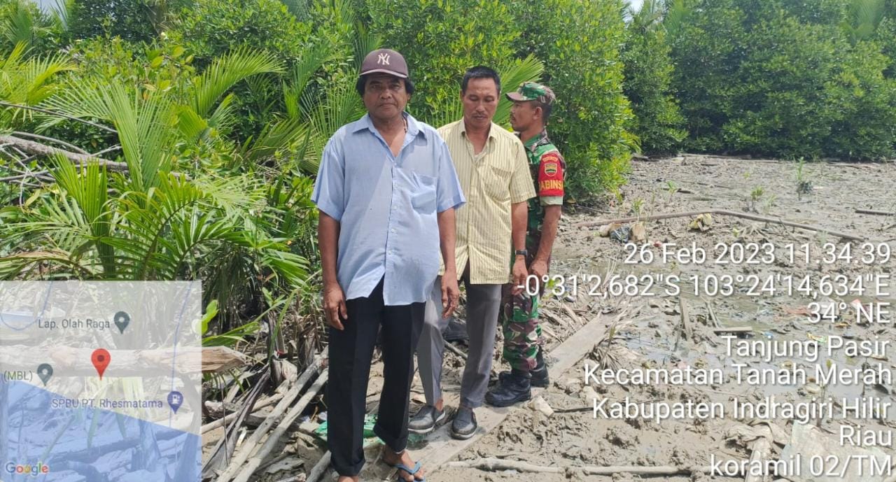 Pastikan Wilayah Binaan Aman Karhutla, Koptu RH Tambunan Laksanakan Patroli Bersama Warga di Tanjung Pasir 