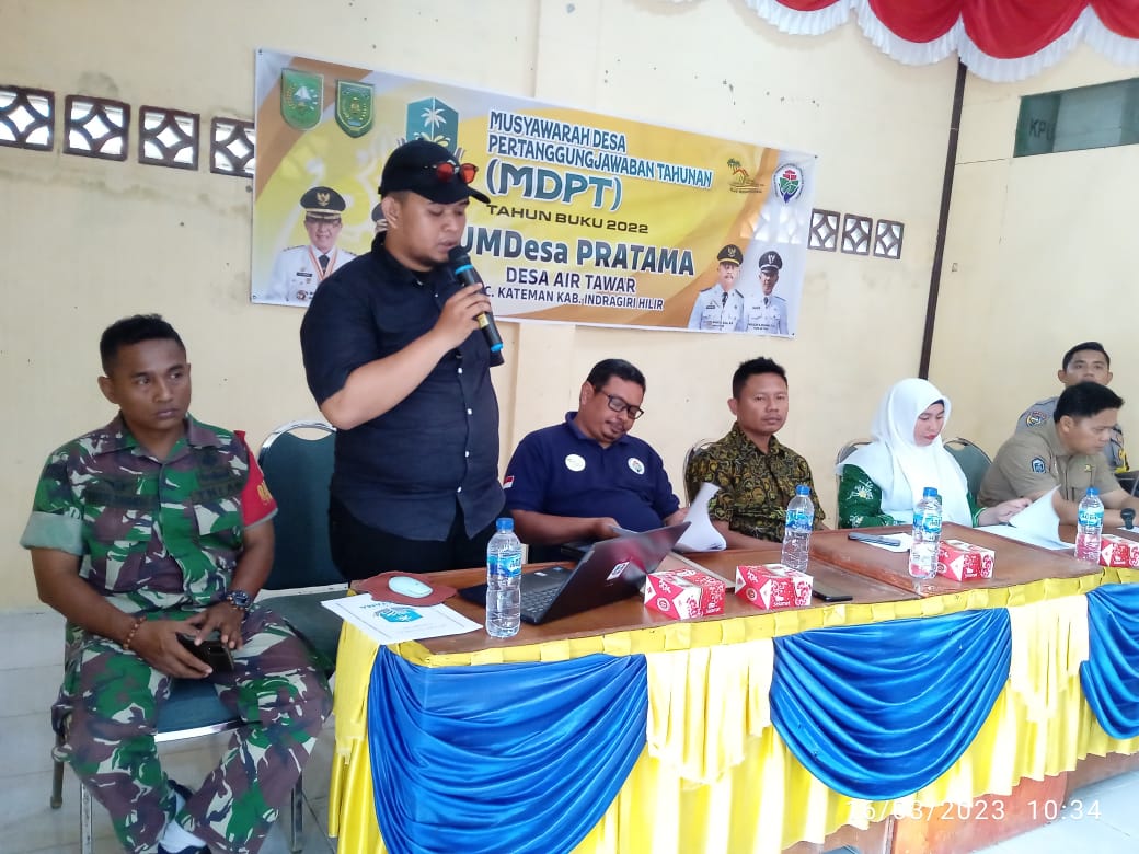 Babinsa Koramail 06/KTM Serda Fetter S Ikuti Rapat Musrembang Desa Air Tawar 