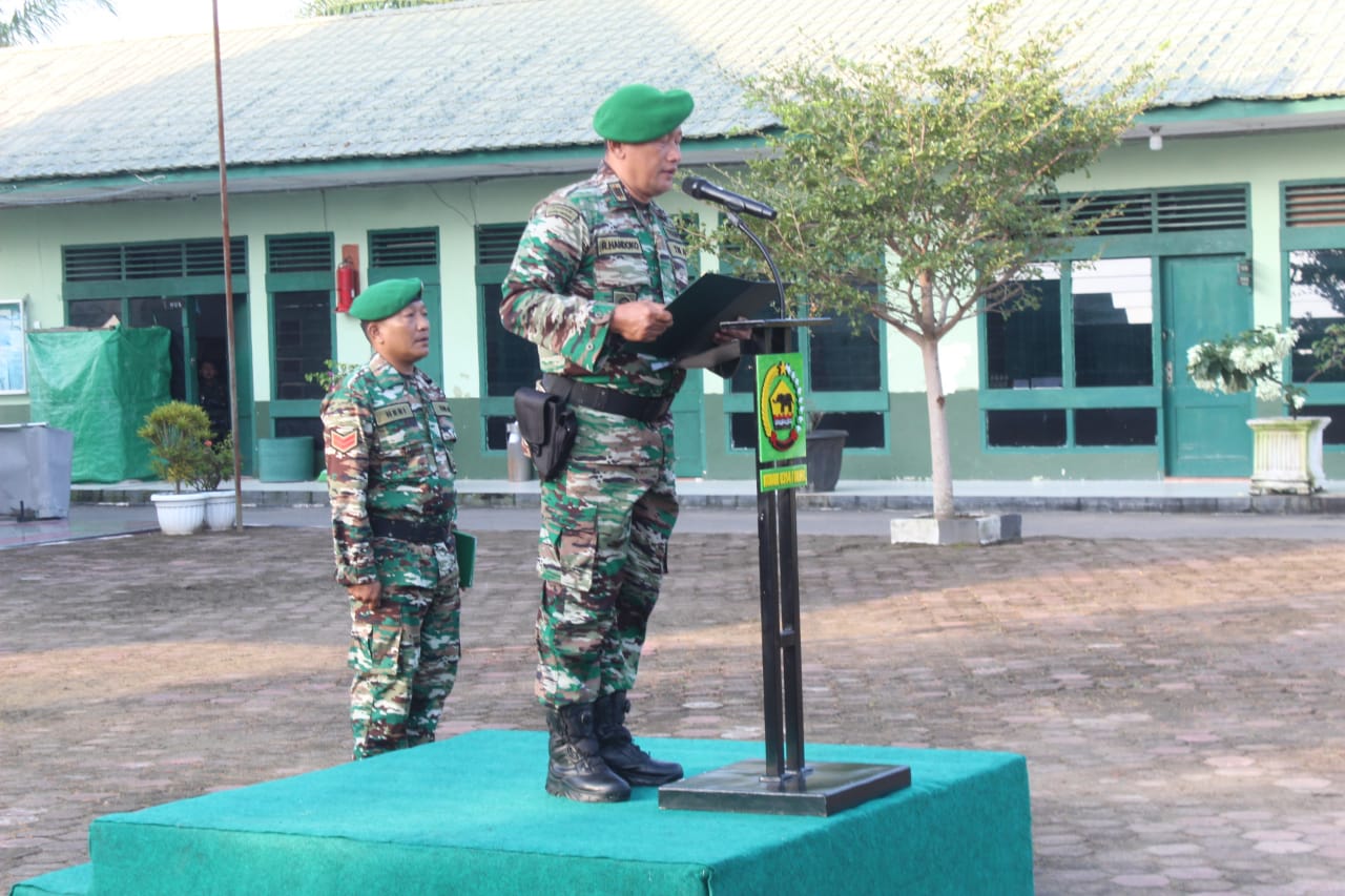 Upacara Bendera Bulanan 17 an Dandim 0314/Inhil Diwakili Danramil Bacakan Amanat Pangdam I/BB  