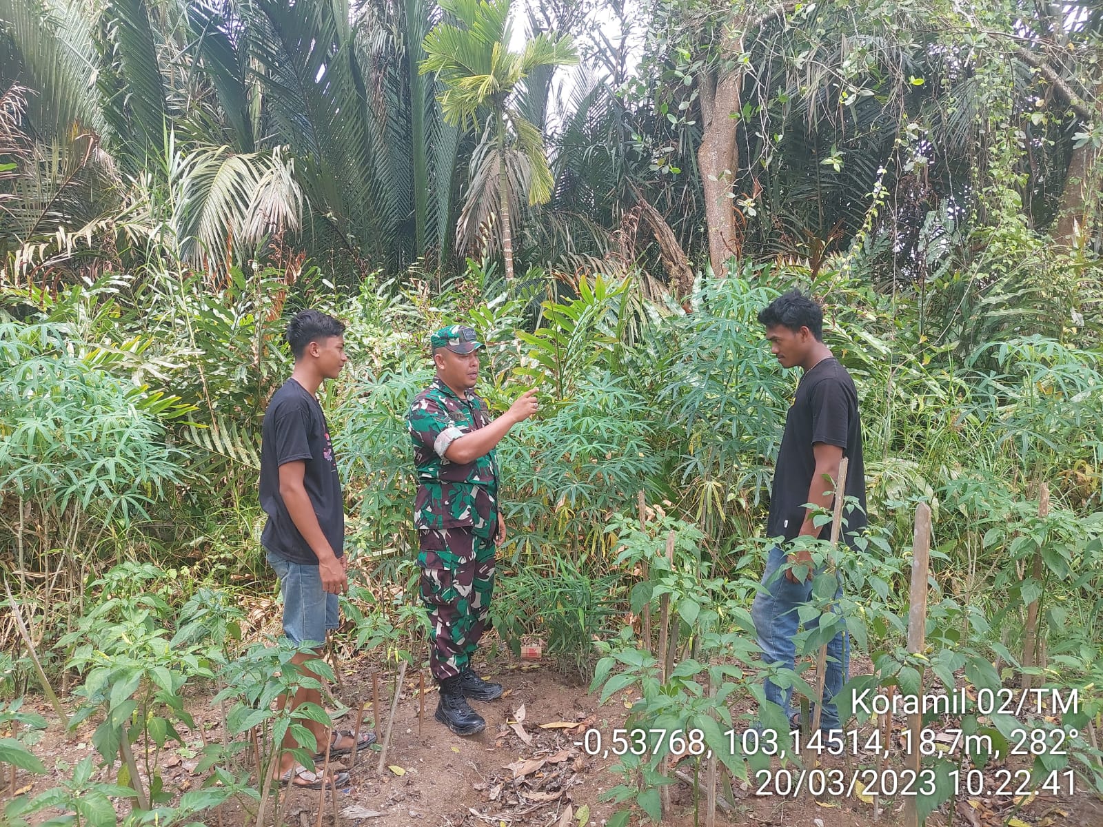 Serda Marhalim Pasaribu Babinsa Koramil 02/TM Laksanakan Patroli dan Sosialisasi Karhutla di Wilayah Binaan 