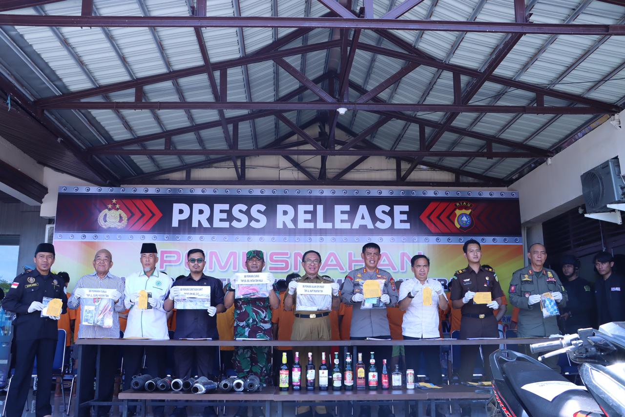 Press Conference Polres Inhil Operasi Cipta Kondisi Sambut Ramadhan 1444 Hijriah