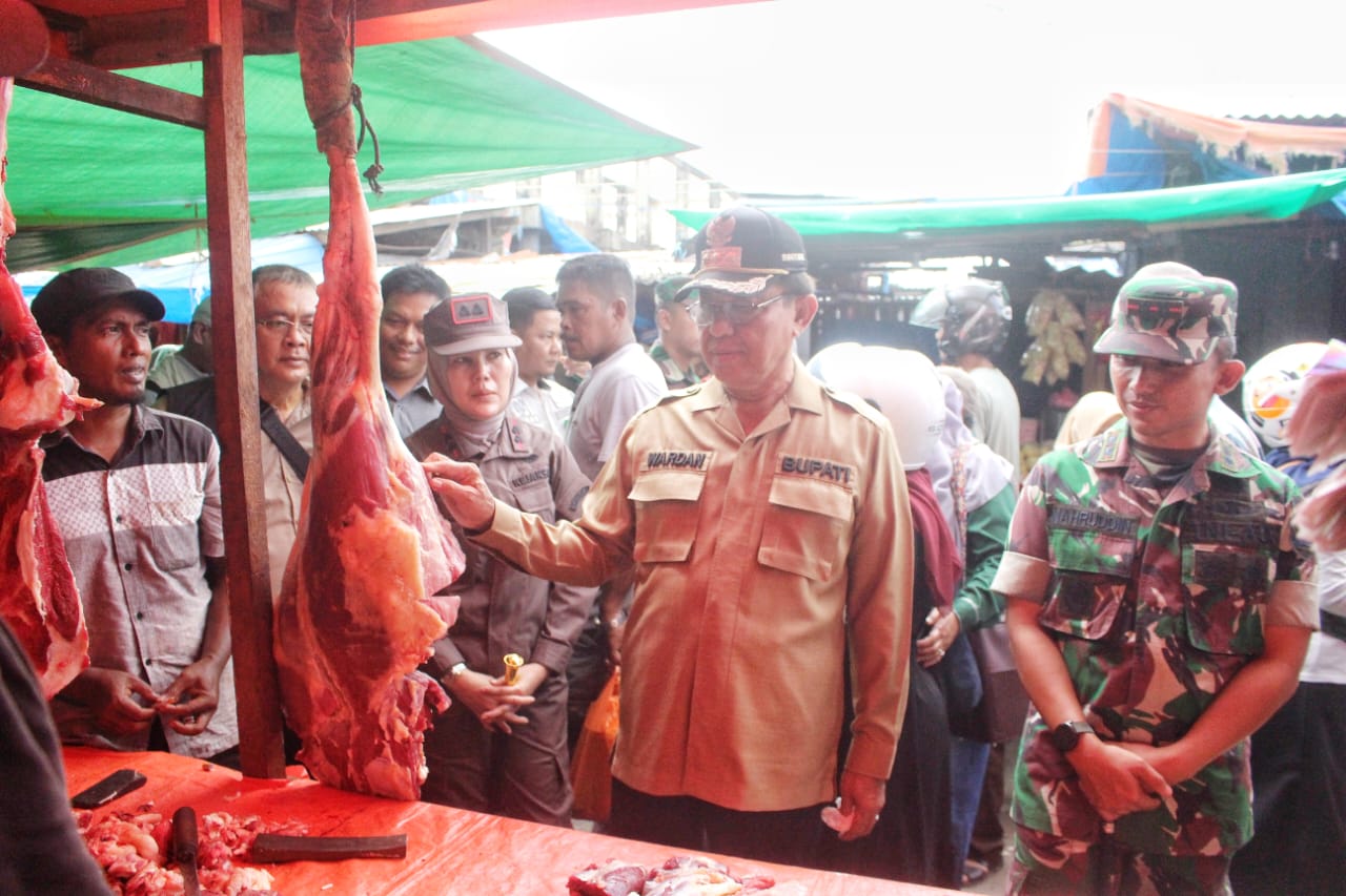 Satu Hari Jelang Ramadhan, Bupati Inhil HM Wardan Tinjau Pasar Tradisional 