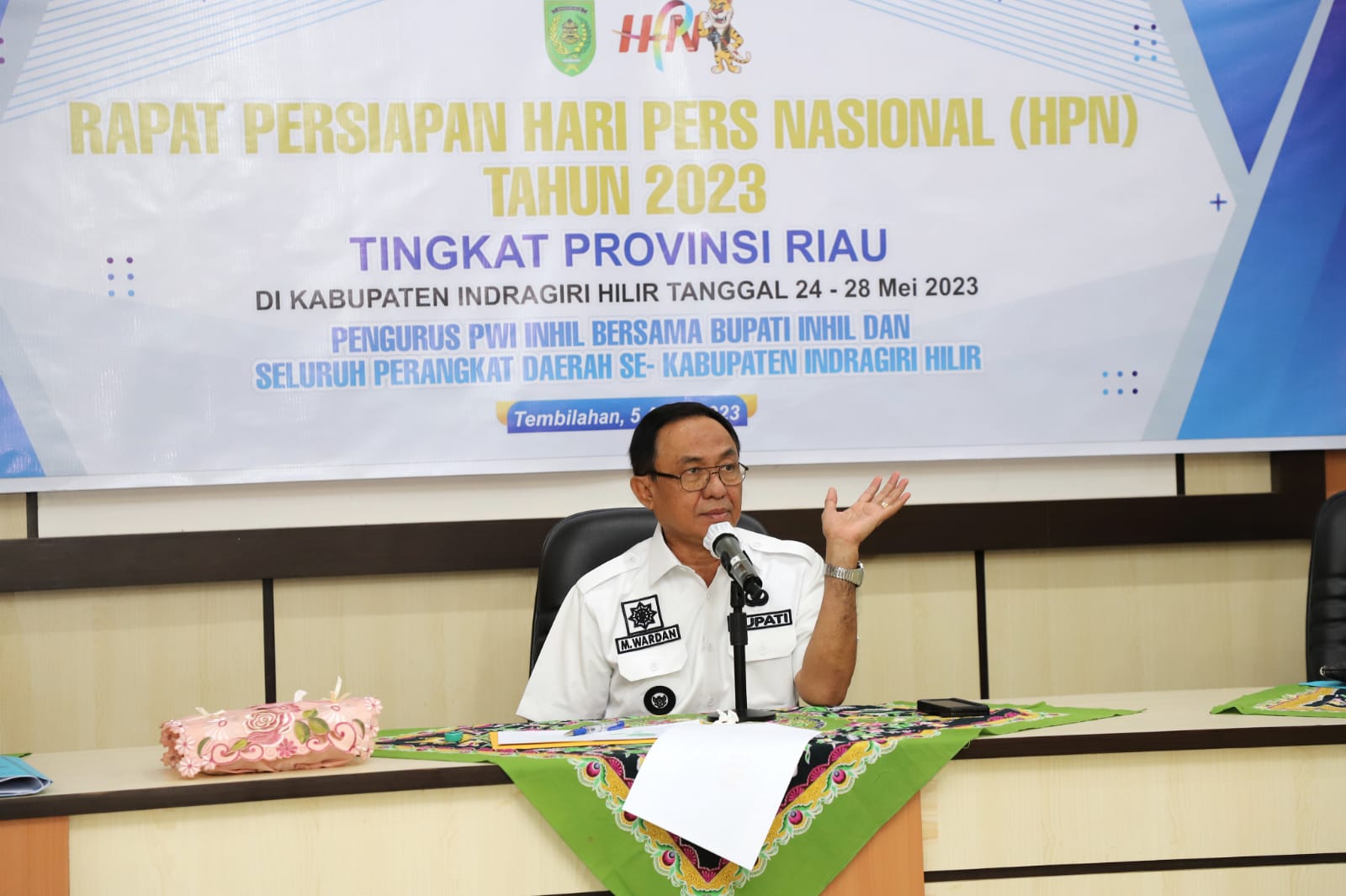 Bupati Inhil HM Wardan Pimpin Rapat Persiapan HPN Tingkat Prov Riau