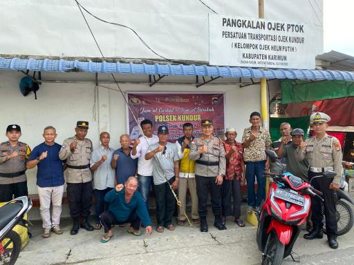 Dalam Mengevaluasi Kinerja Polri, Polsek Kundur Polres Karimun Gelar Jumat Curhat Ke Kelompok Ojek