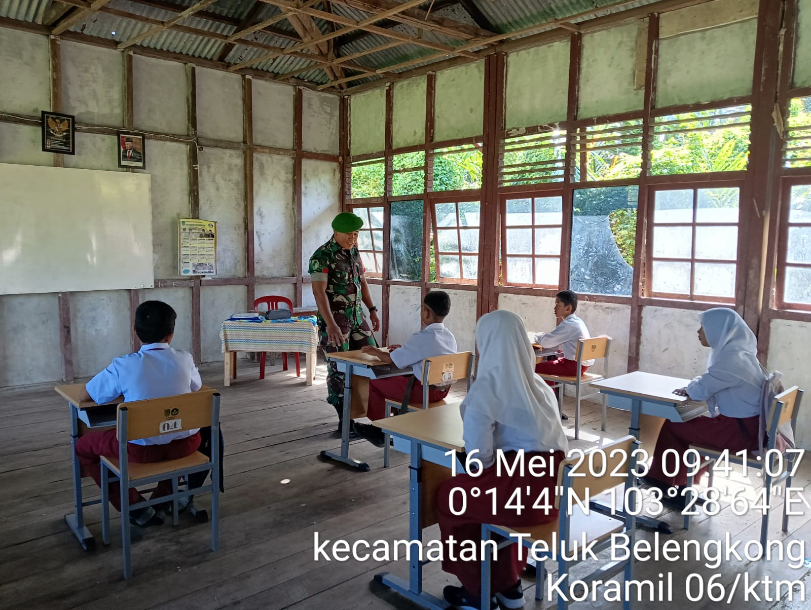 Praka Raja Oloan Sihotang, Giat Wasbang di Sekolah SD 01 di desa Tunggal Rahayu Jaya 