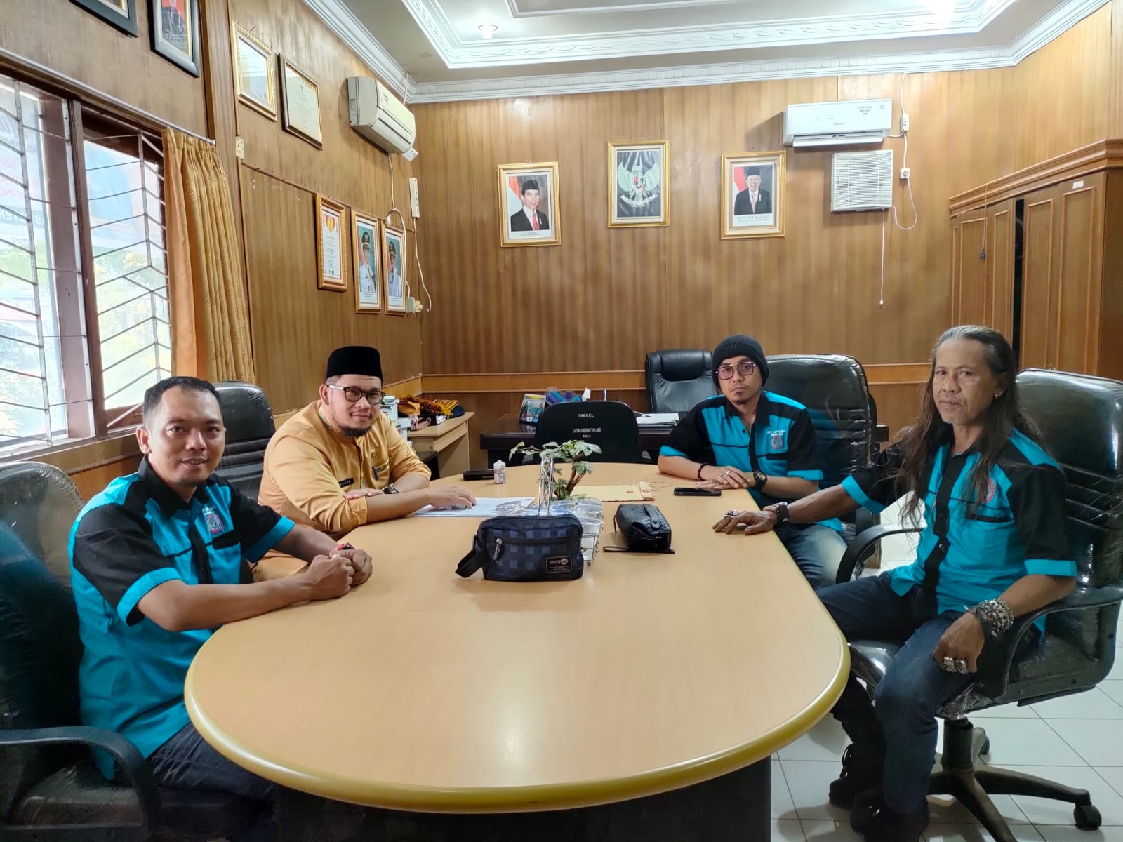 Silaturahmi ke Disnakertrans, PC F.SPTI Kab Inhil Sampaikan Hasil Keputusan Munaslub F.SPTI