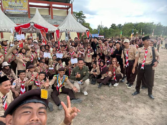 Kwartir Ranting Kundur Meraih Juara Umum di Perkemahan Besar Kwarcab Karimun Tahun 2023