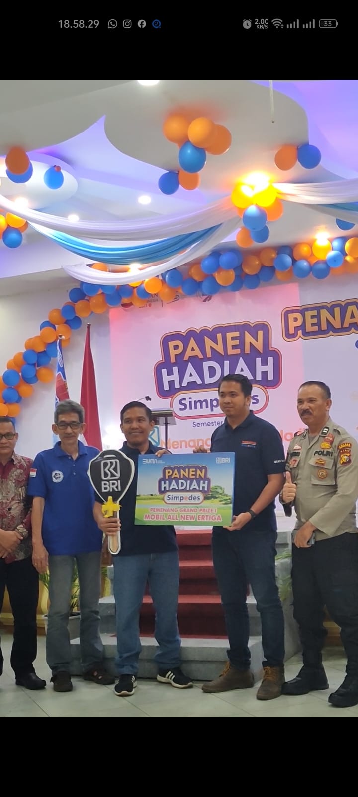 BRI Cabang Tembilahan Gelar Penarikan Undian Hadiah Simpedes di Sungai Guntung