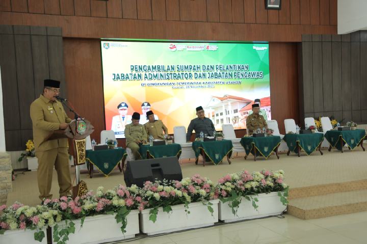 Wakil Bupati Lantik Pejabat Aministrator dan Pejabat Pengawas di Lingkungan Pemerintah Kabupaten Asahan