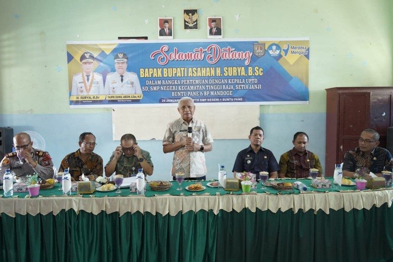 Bupati Asahan Bersilaturahmi Dengan Kepala UPTD SD Dan SMP Negeri Tinggi Raja Setia Janji Buntu Pane & BP Mandoge