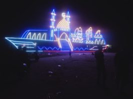 Salah satu peserta lomba lampu colok Ramadhan 1445H/2024 dari peserta Perkumpulan Pemuda Gelora Kundur