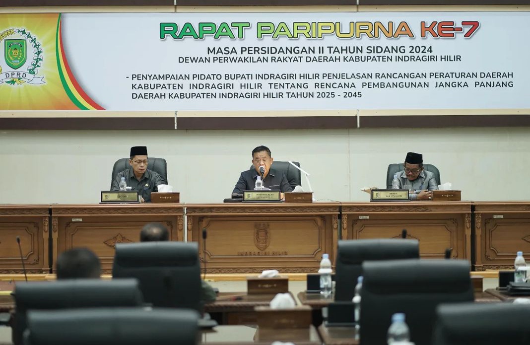 DPRD Inhil Gelar Paripurna ke-7, Agenda Penyampaian Bupati Tentang Rancangan Peraturan Daerah