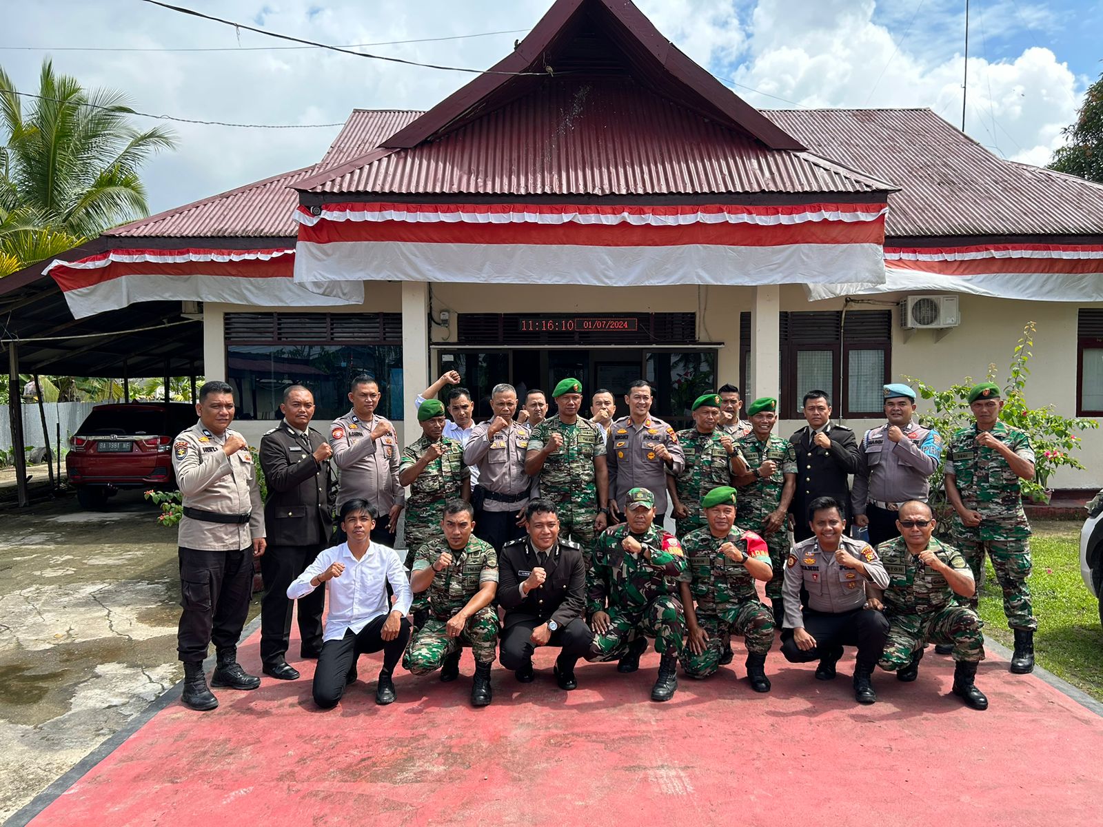 Polsek Tembilahan Hulu Terima Kunjungan Koramil 01, Syukuran Hari Bhayangkara ke-78