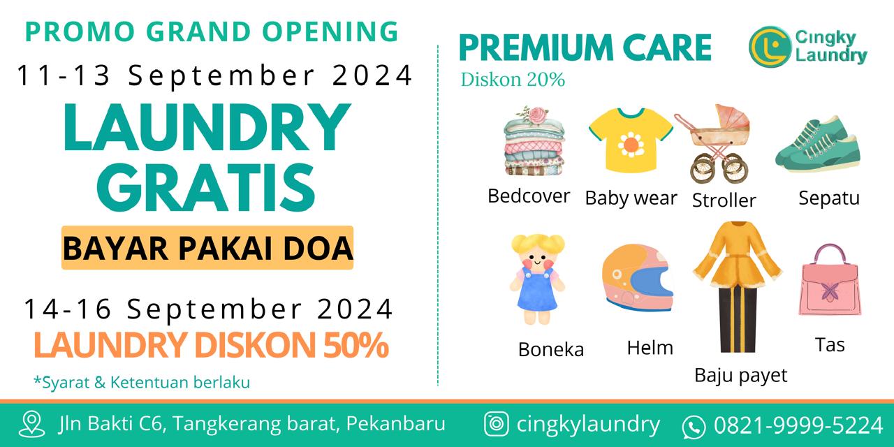 Nyuci di Cingkylaundry Aja! Grand Opening Cukup Bayar Pakai Do’a