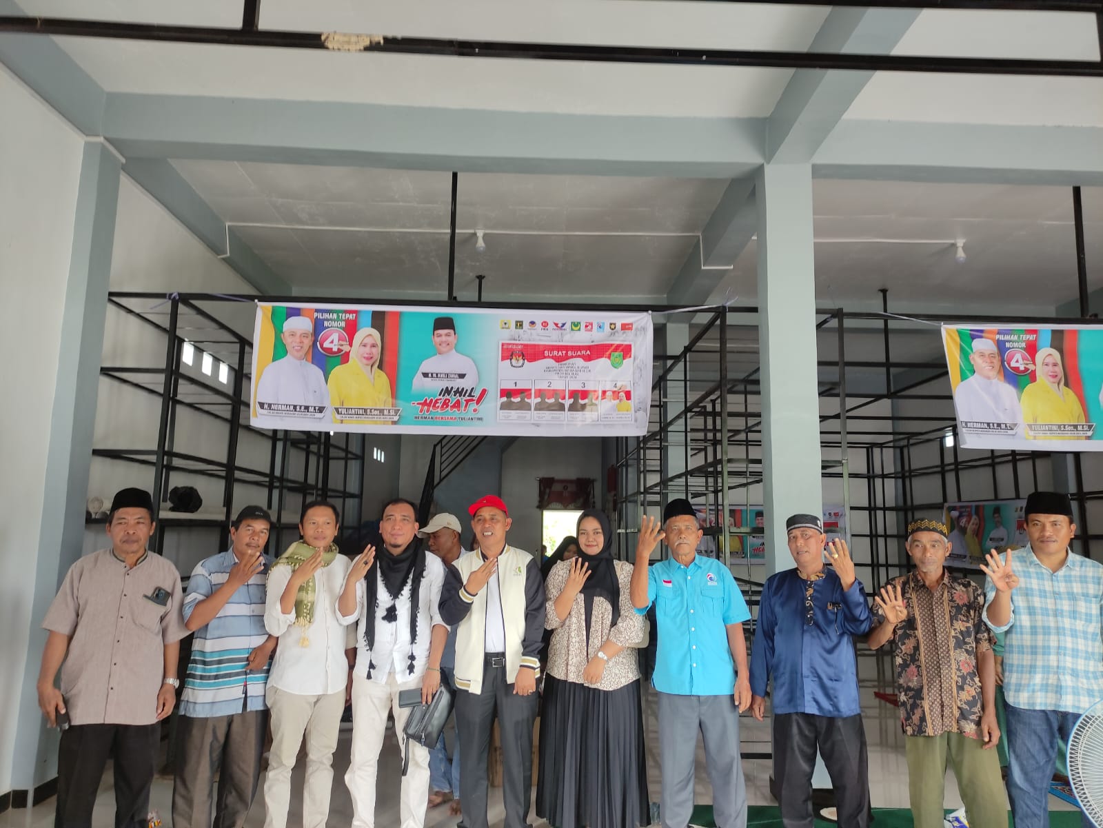 Relawan Inhil HEBAT di Desa Sekara Siap Menangkan Paslon Nomor 4 Bupati Inhil 