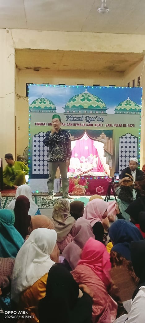 Penutupan Nuzulul Qur’an di Parit Saka Kuali Desa Bente, Dr. Ahmad Fuad Berikan Apresiasi kepada Masyarakat dan Panitia